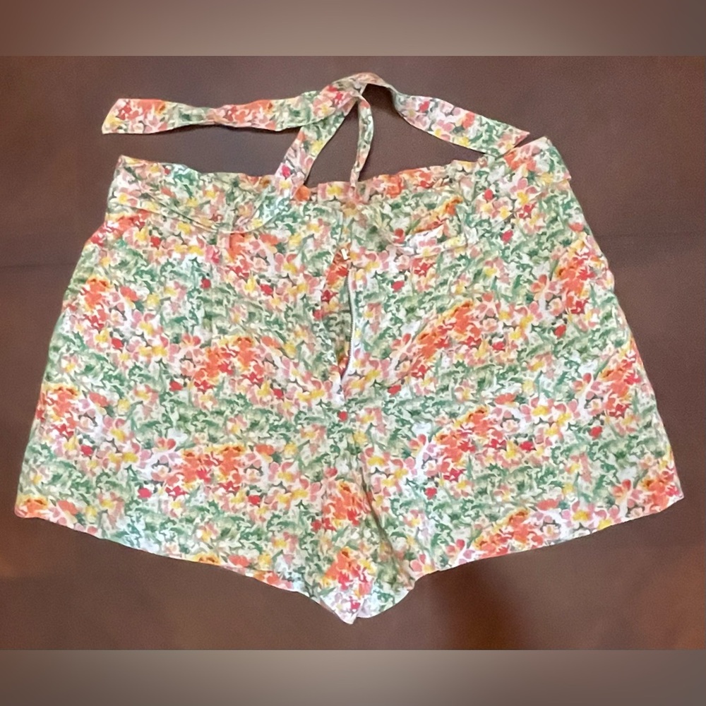 LOFT sz XL High Waist Floral Women's Shorts - Green, Red, Orange